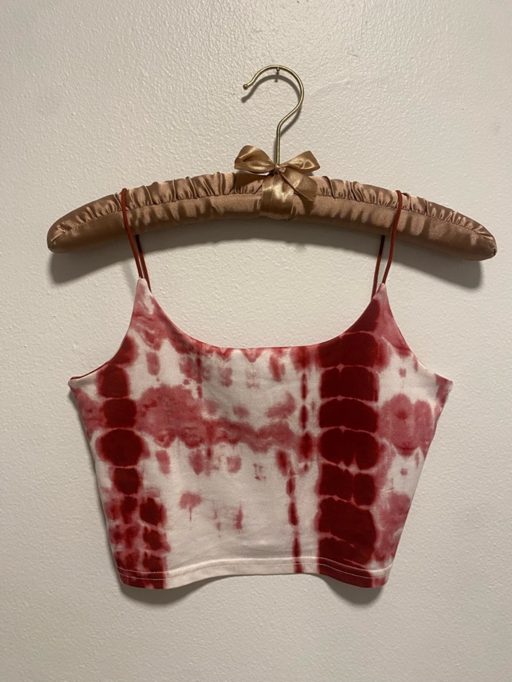 Tie-Dye Red Spaghetti Strap Crop Top